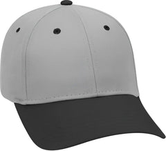 OTTO 19 536 Cotton Twill Low Profile Pro Style Cap with 6 Embroidered Eyelets Black Gray Gray Black Gray / One Size
