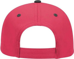 OTTO 19-536 Cotton Twill Low Profile Pro Style Cap with 6 Embroidered Eyelets - Black Red Red - Black Red / One Size