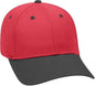 OTTO 19-536 Cotton Twill Low Profile Pro Style Cap with 6 Embroidered Eyelets - Black Red Red - Black Red / One Size