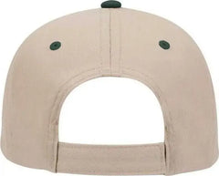 OTTO 19-536 Cotton Twill Low Profile Pro Style Cap with 6 Embroidered Eyelets - Dark Green Khaki Khaki - Forest Khaki