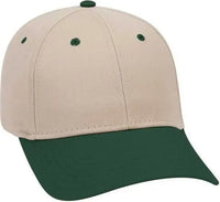 OTTO 19-536 Cotton Twill Low Profile Pro Style Cap with 6 Embroidered Eyelets - Dark Green Khaki Khaki - Forest Khaki