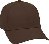 OTTO 19-536 Cotton Twill Low Profile Pro Style Cap with 6 Embroidered Eyelets - Dark Brown - Brown / One Size Fits Most