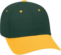 OTTO 19-536 Cotton Twill Low Profile Pro Style Cap with 6 Embroidered Eyelets - Gold Dark Green Dark Green - Gold