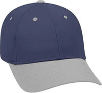OTTO 19-536 Cotton Twill Low Profile Pro Style Cap with 6 Embroidered Eyelets - Gray Navy Navy - Gray Navy / One Size