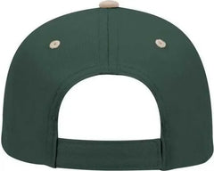 OTTO 19 536 Cotton Twill Low Profile Pro Style Cap with 6 Embroidered Eyelets Khaki Dark Green Dark Green Khaki Forest
