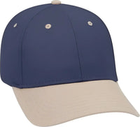 OTTO 19 536 Cotton Twill Low Profile Pro Style Cap with 6 Embroidered Eyelets Khaki Navy Navy Khaki Navy / One Size