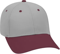OTTO 19 536 Cotton Twill Low Profile Pro Style Cap with 6 Embroidered Eyelets Maroon Gray Gray Maroon Gray / One Size