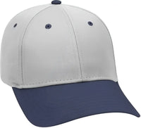 OTTO 19-536 Cotton Twill Low Profile Pro Style Cap with 6 Embroidered Eyelets - Navy Gray Gray - Navy Gray / One Size