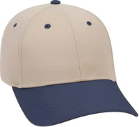 OTTO 19-536 Cotton Twill Low Profile Pro Style Cap with 6 Embroidered Eyelets - Navy Khaki Khaki - Navy Khaki