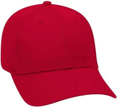 OTTO 19-536 Cotton Twill Low Profile Pro Style Cap with 6 Embroidered Eyelets - Red - Red / One Size Fits Most