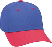 OTTO 19-536 Cotton Twill Low Profile Pro Style Cap with 6 Embroidered Eyelets - Red Royal Royal - Red Royal / One Size