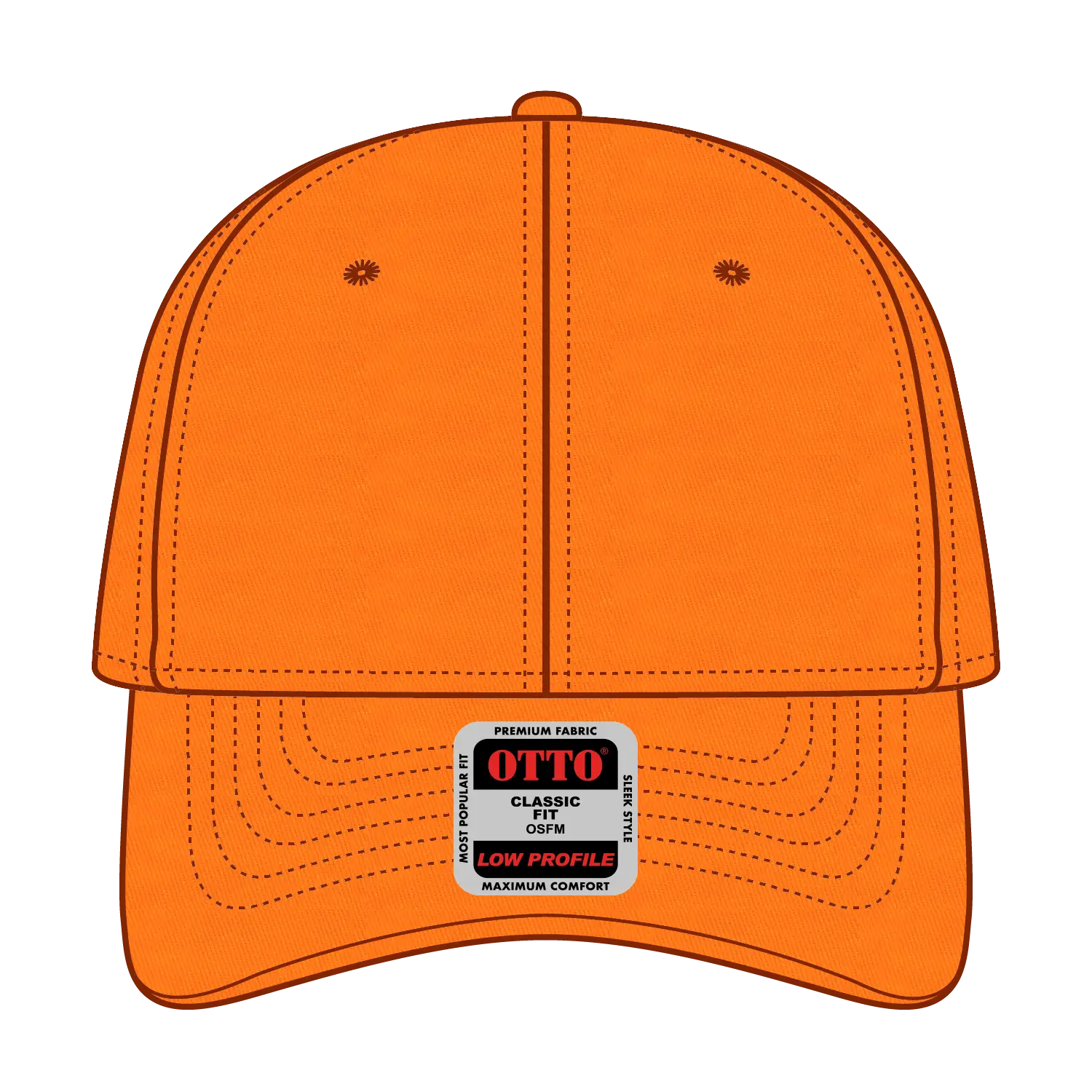 OTTO 19-536 Neon 6 Panel Low Profile Baseball Cap - N. Orange - N. Orange / 6 1/2’’ - 7 5/8’’