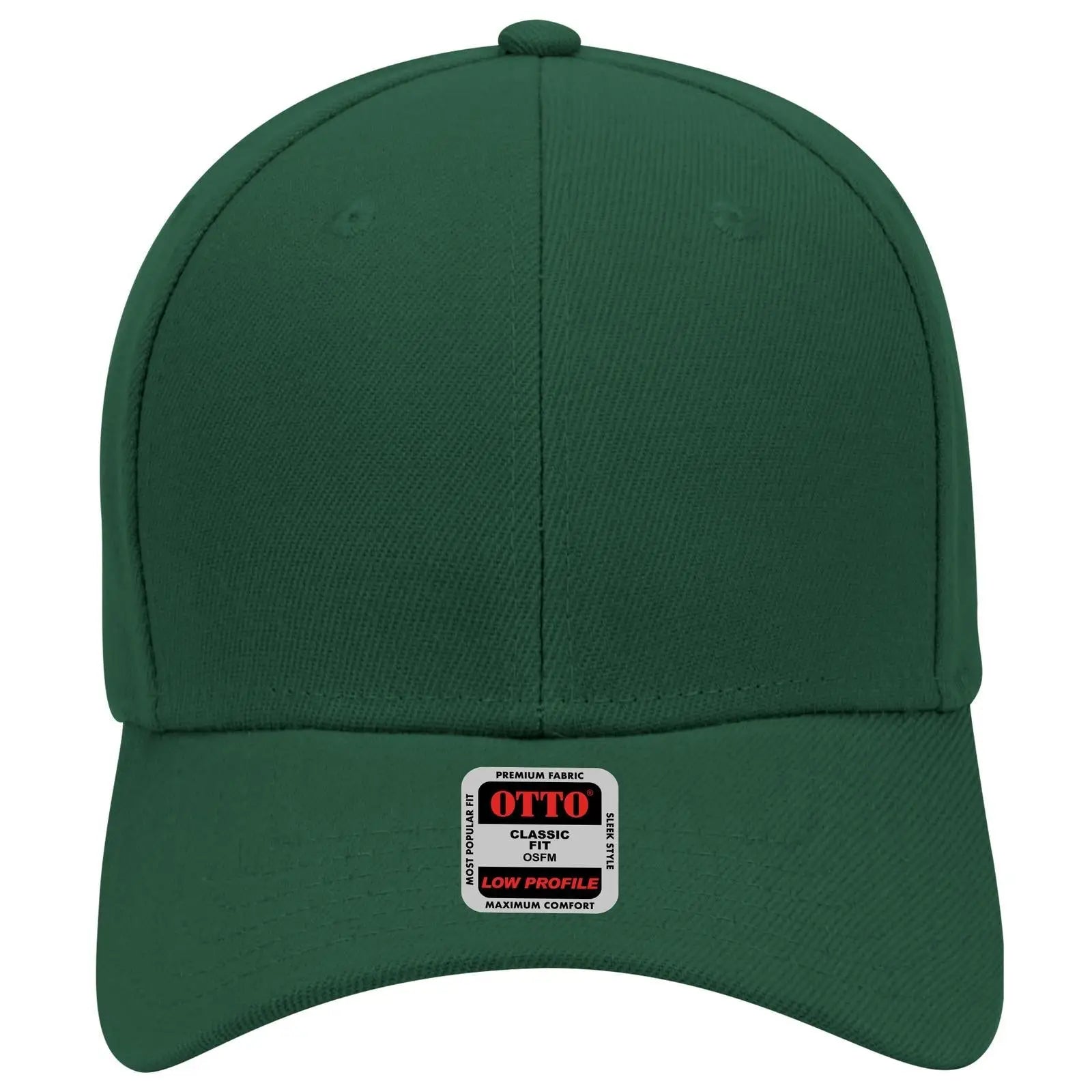 OTTO 19-609 6 Panel Low Profile Baseball Cap - Dk. Green - Dk. Green / 6 1/2’’ - 7 5/8’’