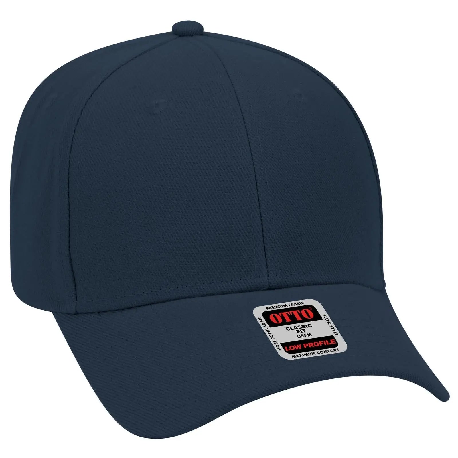 OTTO 19-609 6 Panel Low Profile Baseball Cap - Navy - Navy / 6 1/2’’ - 7 5/8’’