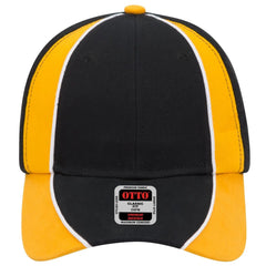 OTTO 19-701 6 Panel Low Profile Baseball Cap - Blk/Gld/Wht - Blk/Gld/Wht / 6 1/2’’ - 7 5/8’’