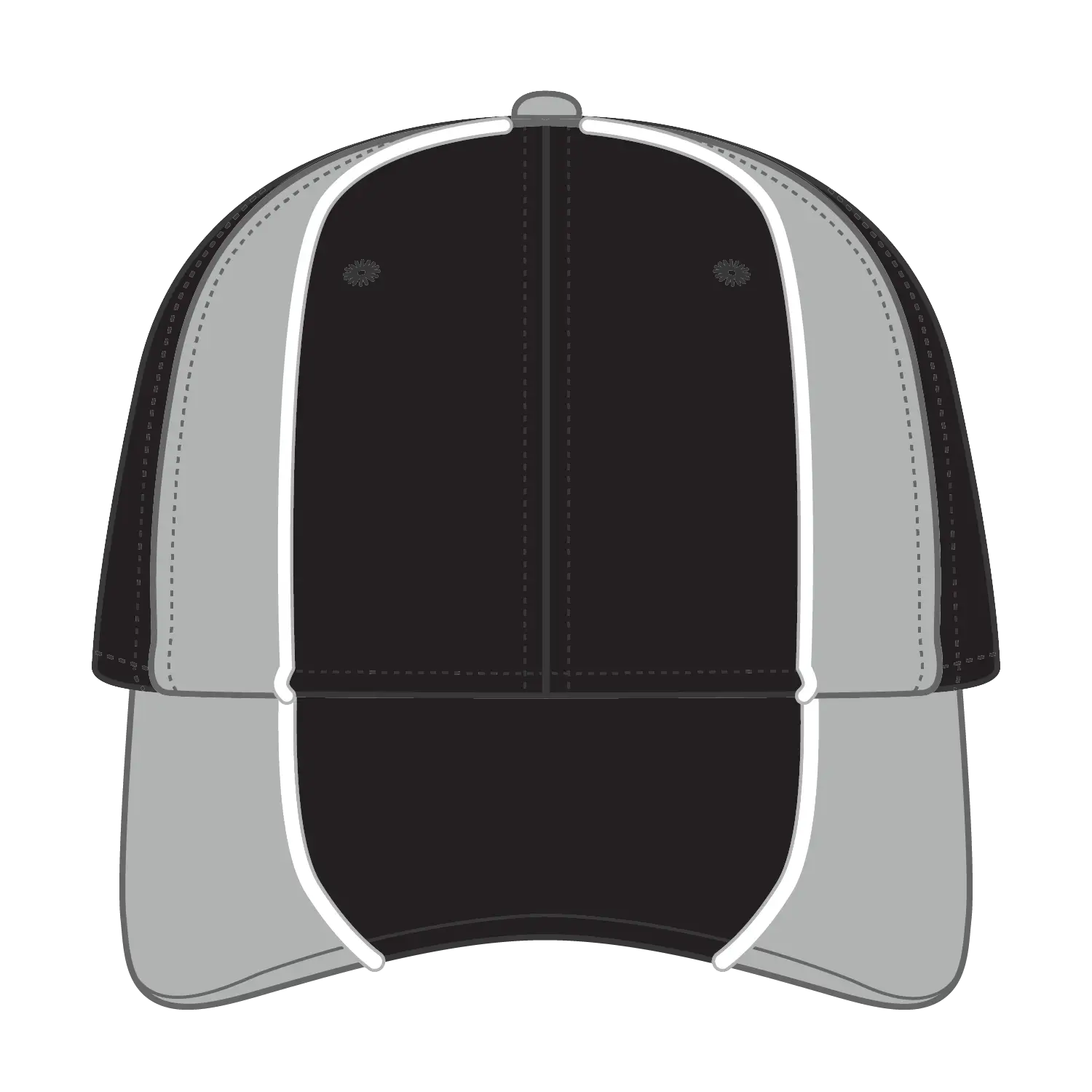 OTTO 19-701 6 Panel Low Profile Baseball Cap - Blk/Gry/Wht - Blk/Gry/Wht / 6 1/2’’ - 7 5/8’’