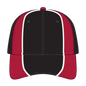 OTTO 19-701 6 Panel Low Profile Baseball Cap - Blk/Red/Wht - Blk/Red/Wht / 6 1/2’’ - 7 5/8’’