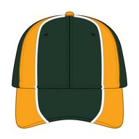 OTTO 19-701 6 Panel Low Profile Baseball Cap - Dk.Grn/Gld/Wht - Dk.Grn/Gld/Wht / 6 1/2’’ - 7 5/8’’