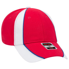 OTTO 19-701 6 Panel Low Profile Baseball Cap - Red/Wht/Ryl - Red/Wht/Ryl / 6 1/2’’ - 7 5/8’’
