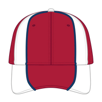 OTTO 19-701 6 Panel Low Profile Baseball Cap - Red/Wht/Ryl - Red/Wht/Ryl / 6 1/2’’ - 7 5/8’’