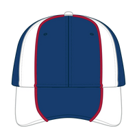 OTTO 19-701 6 Panel Low Profile Baseball Cap - Ryl/Wht/Red - Ryl/Wht/Red / 6 1/2’’ - 7 5/8’’