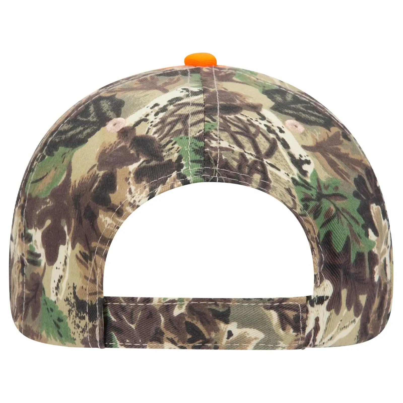 OTTO 19-701 Camouflage 6 Panel Low Profile Baseball Cap - Lt.Lod/Brn/Kly/N.Org - Lt.Lod/Brn/Kly/N.Org / 6 1/2’’ - 7