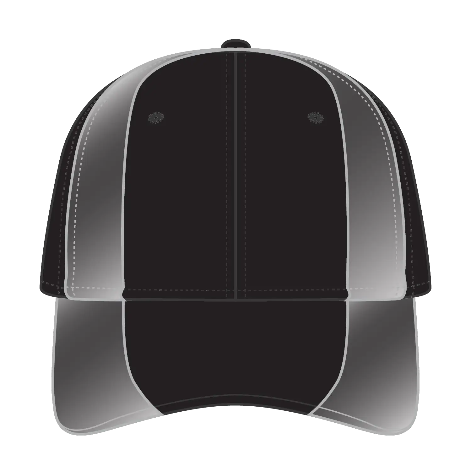 OTTO 19-701 Neon 6 Panel Low Profile Baseball Cap - Blk/Ref.Gry - Blk/Ref.Gry / 6 1/2’’ - 7 5/8’’