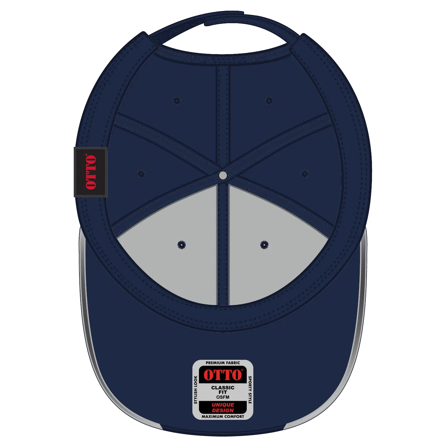 OTTO 19-701 Neon 6 Panel Low Profile Baseball Cap - Nvy/Ref.Gry - Nvy/Ref.Gry / 6 1/2’’ - 7 5/8’’