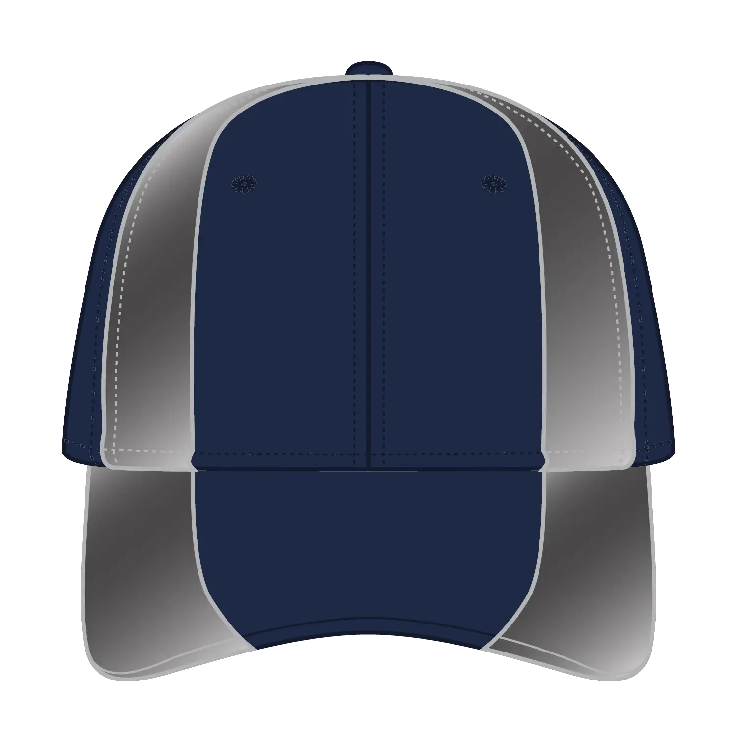 OTTO 19-701 Neon 6 Panel Low Profile Baseball Cap - Nvy/Ref.Gry - Nvy/Ref.Gry / 6 1/2’’ - 7 5/8’’