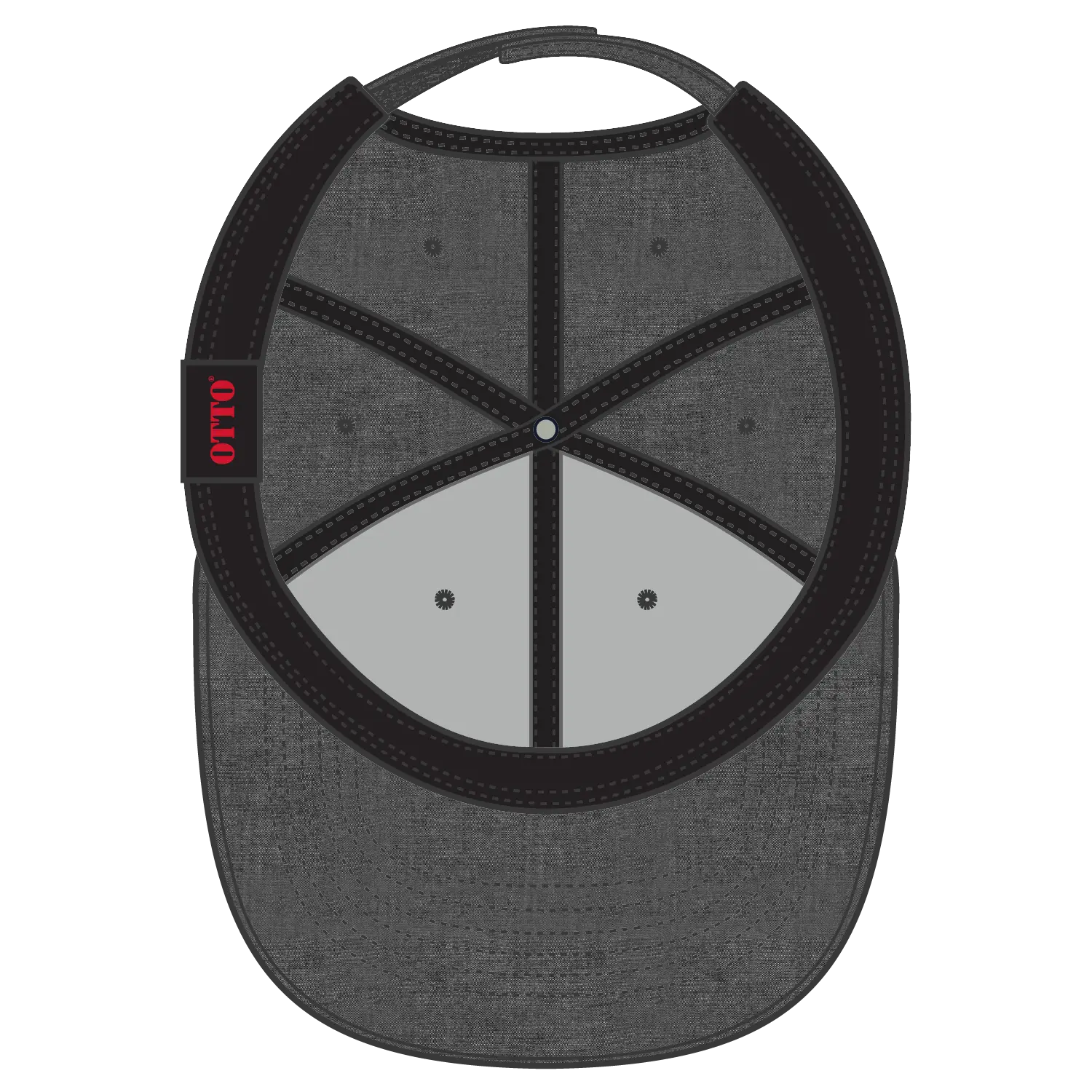 OTTO 19-768 6 Panel Low Profile Baseball Cap - Black - Black / 6 1/2’’ - 7 5/8’’