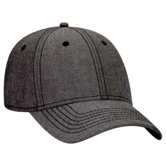 OTTO 19-768 6 Panel Low Profile Baseball Cap - Black - Black / 6 1/2’’ - 7 5/8’’