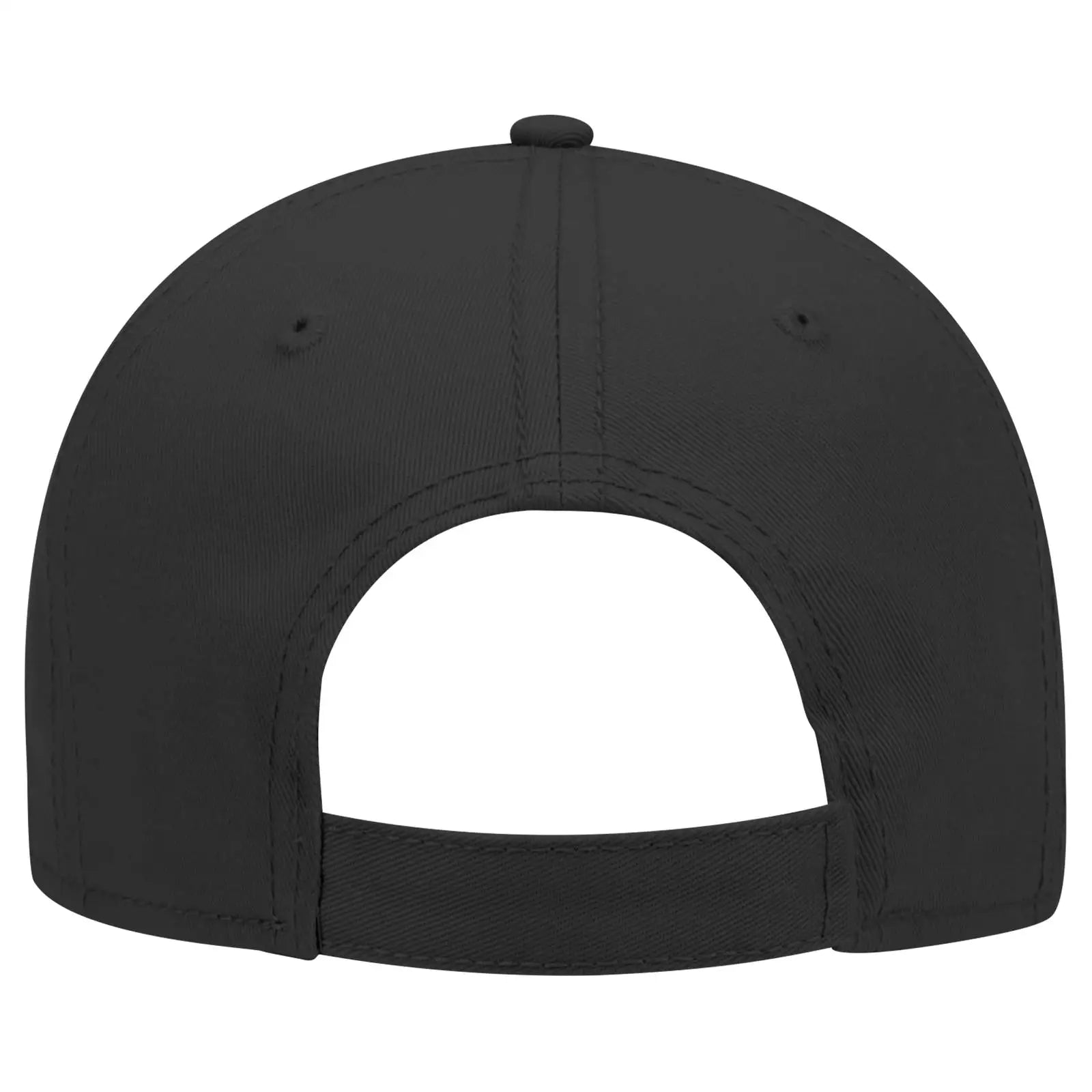 OTTO 19-768 6 Panel Low Profile Baseball Cap - Black - Black / 6 1/2’’ - 7 5/8’’