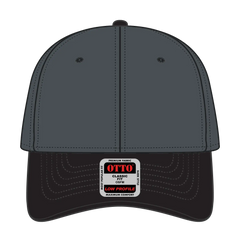 OTTO 19-768 6 Panel Low Profile Baseball Cap - Blk/Ch.Gry/Ch.Gry - Blk/Ch.Gry/Ch.Gry / 6 1/2’’ - 7 5/8’’