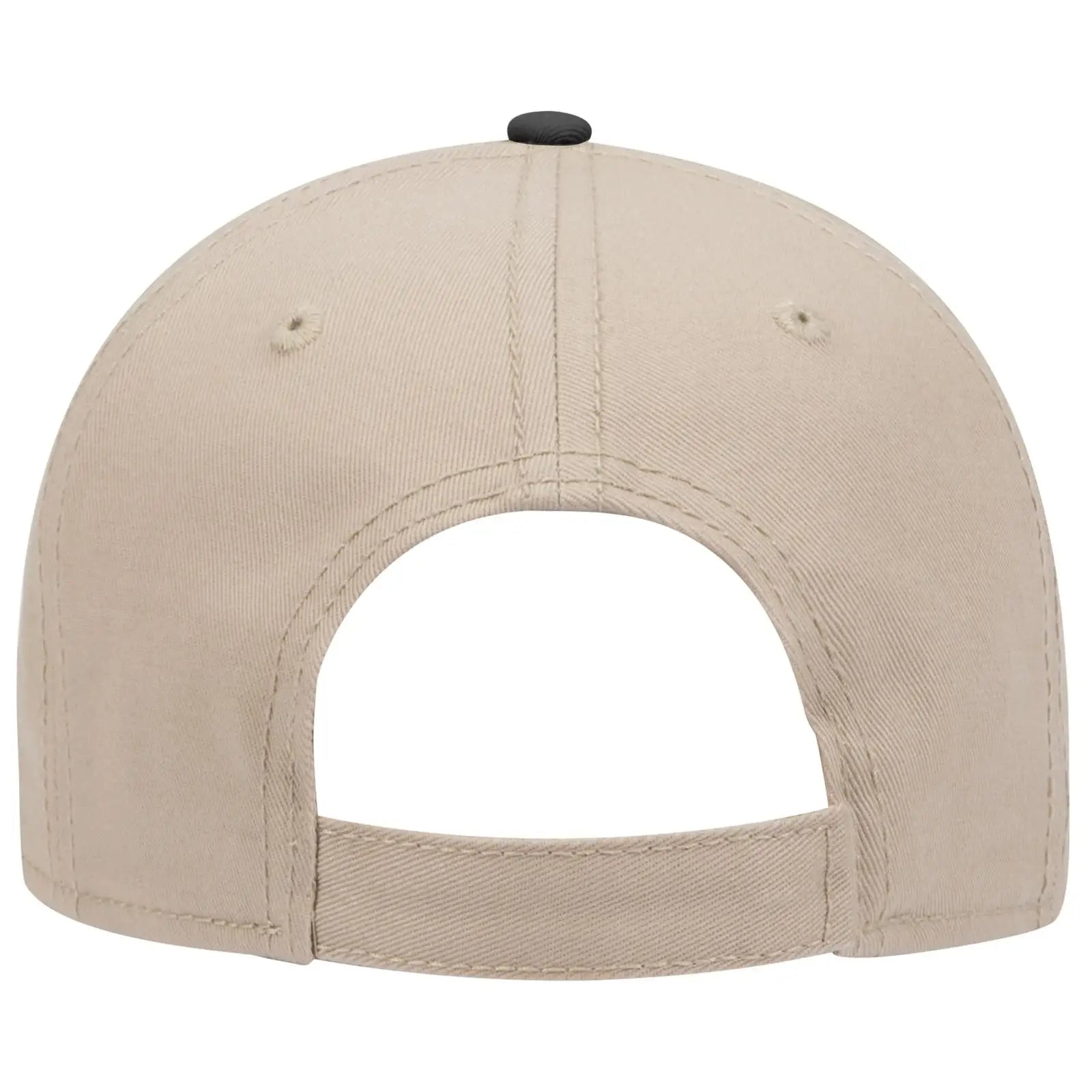 OTTO 19-768 6 Panel Low Profile Baseball Cap - Blk/Kha/Kha - Blk/Kha/Kha / 6 1/2’’ - 7 5/8’’