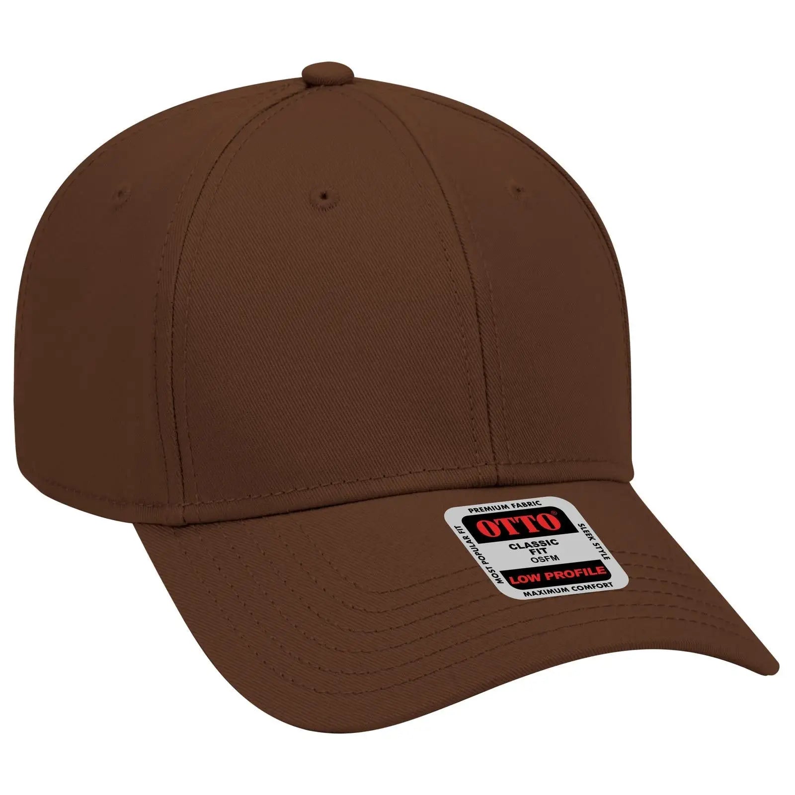 OTTO 19-768 6 Panel Low Profile Baseball Cap - Brown - Brown / 6 1/2’’ - 7 5/8’’
