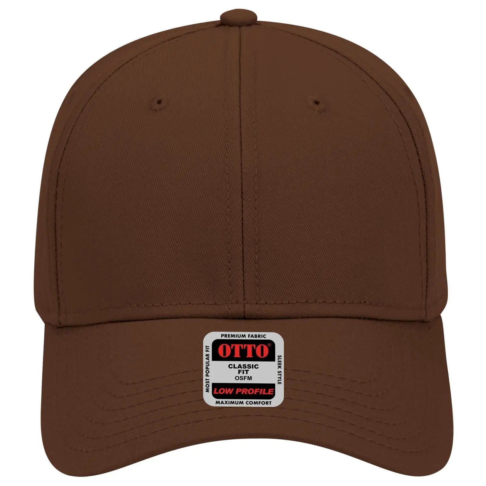 OTTO 19-768 6 Panel Low Profile Baseball Cap - Brown - Brown / 6 1/2’’ - 7 5/8’’