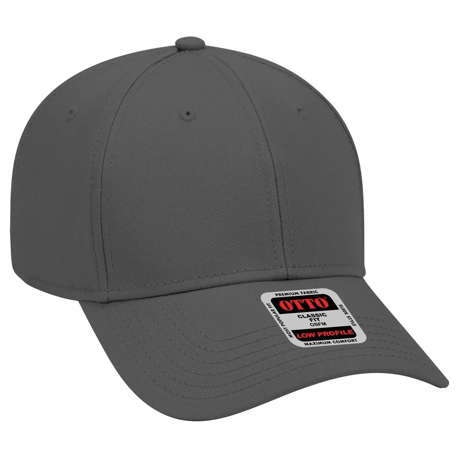 OTTO 19-768 6 Panel Low Profile Baseball Cap - Char. Gray - Char. Gray / 6 1/2’’ - 7 5/8’’