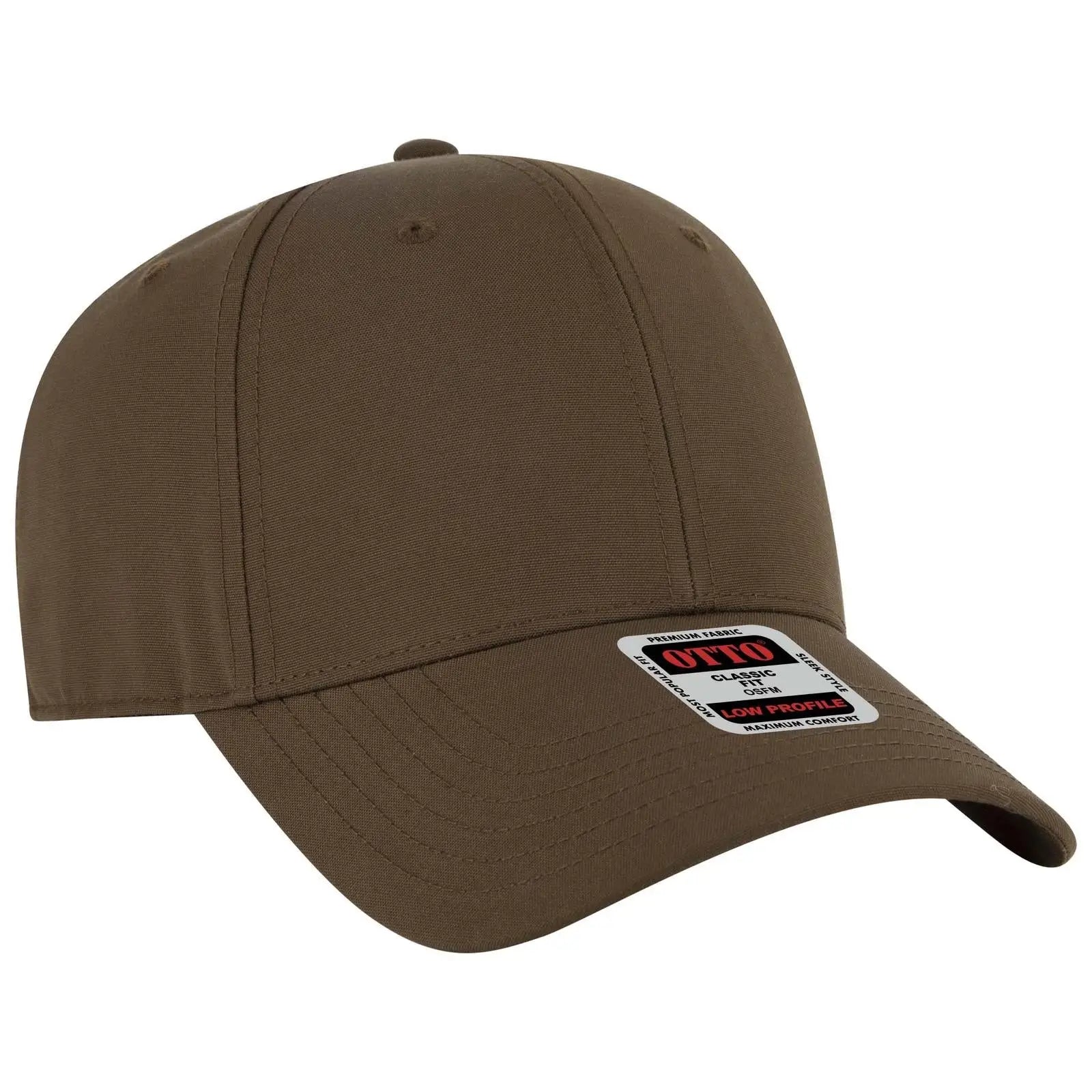 OTTO 19-768 6 Panel Low Profile Baseball Cap - D Brn - D Brn / 6 1/2’’ - 7 5/8’’