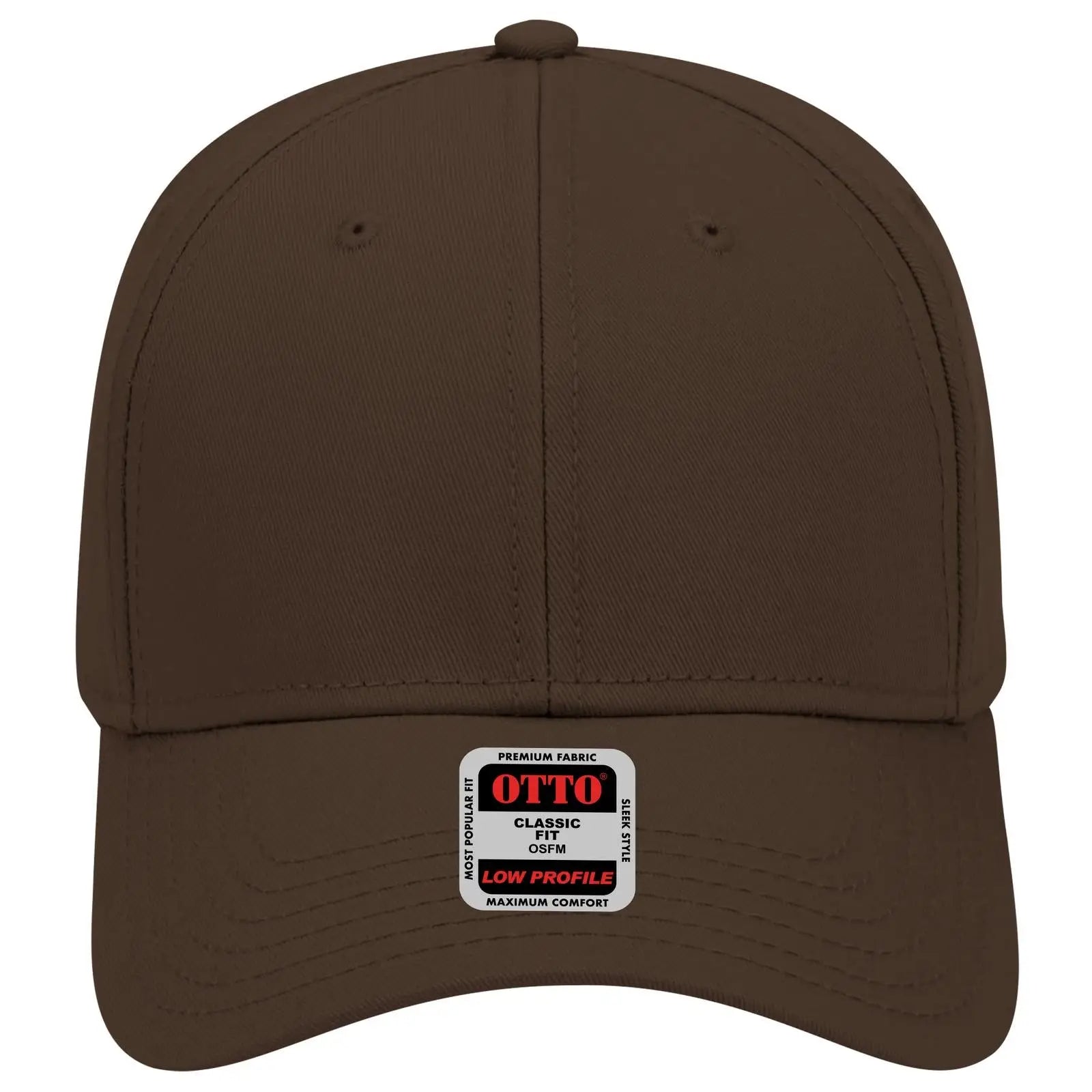 OTTO 19-768 6 Panel Low Profile Baseball Cap - Dk. Brown - Dk. Brown / 6 1/2’’ - 7 5/8’’