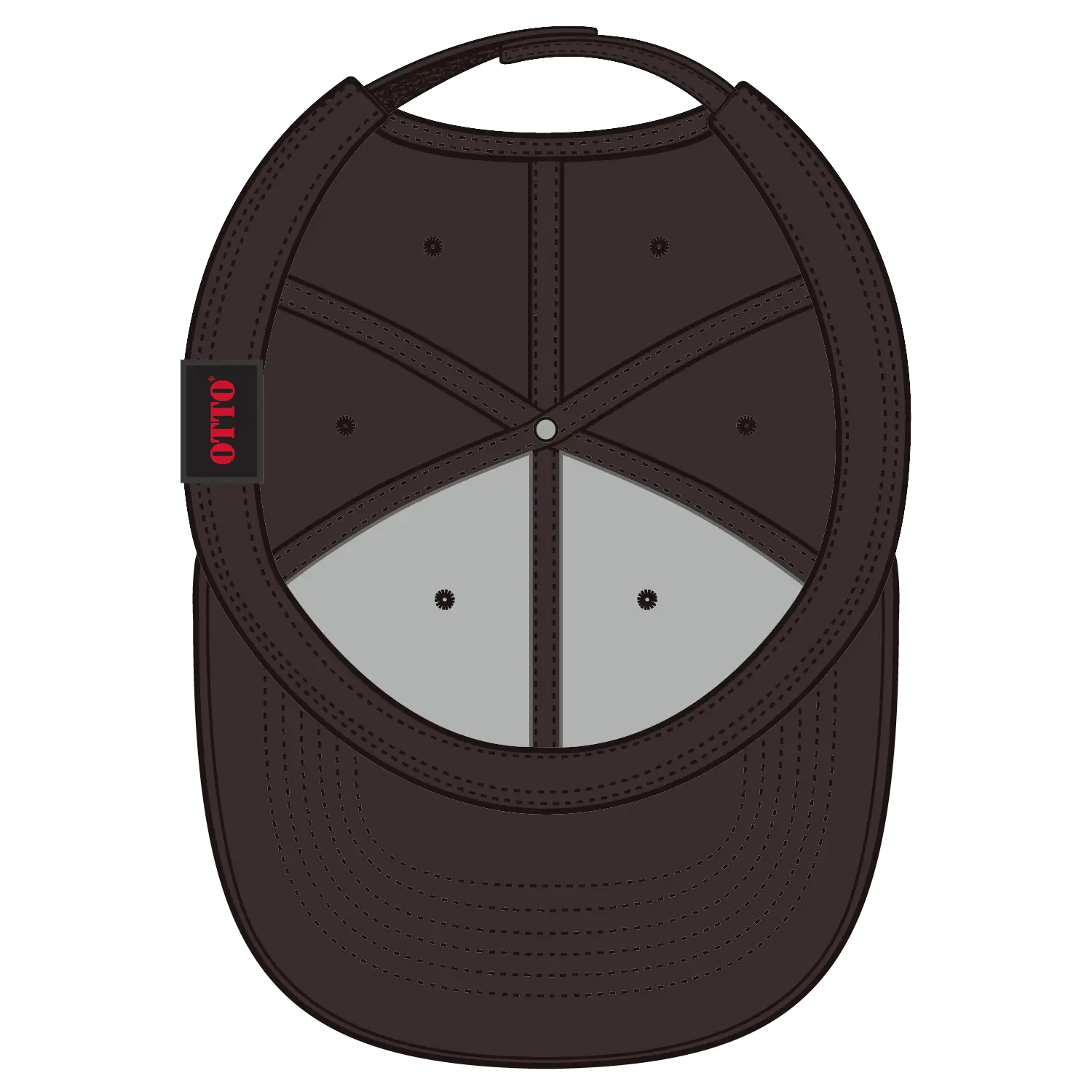 OTTO 19-768 6 Panel Low Profile Baseball Cap - Dk. Brown - Dk. Brown / 6 1/2’’ - 7 5/8’’