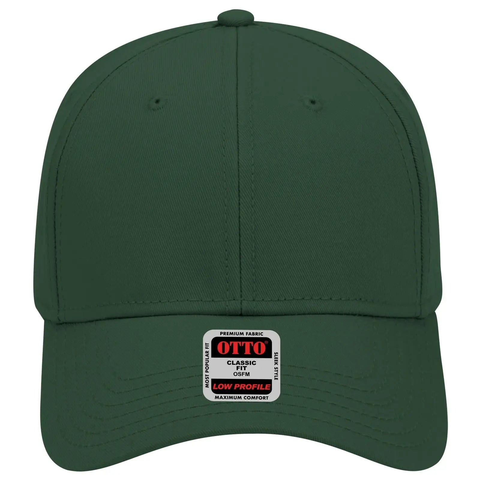 OTTO 19-768 6 Panel Low Profile Baseball Cap - Dk. Green - Dk. Green / 6 1/2’’ - 7 5/8’’