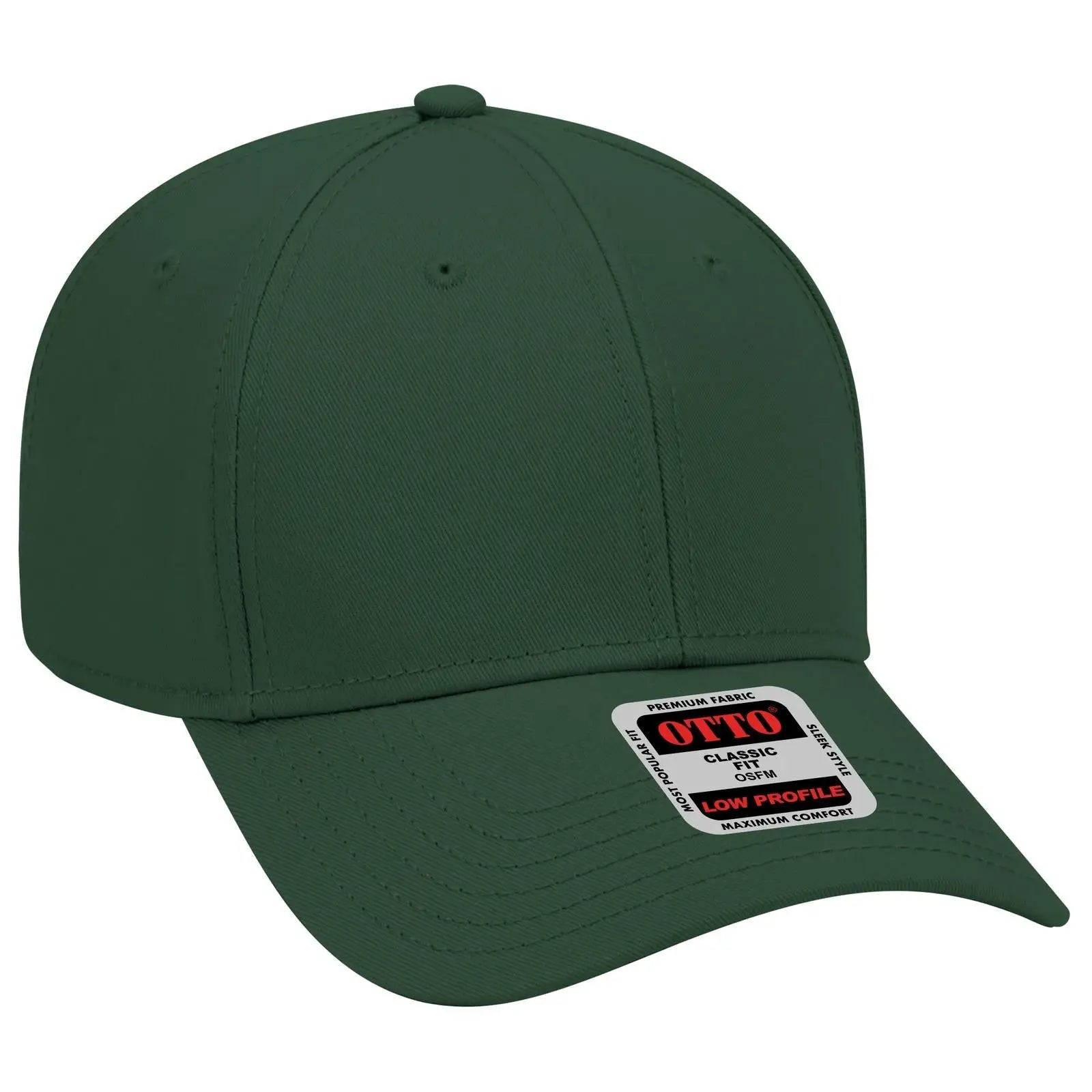 OTTO 19-768 6 Panel Low Profile Baseball Cap - Dk. Green - Dk. Green / 6 1/2’’ - 7 5/8’’