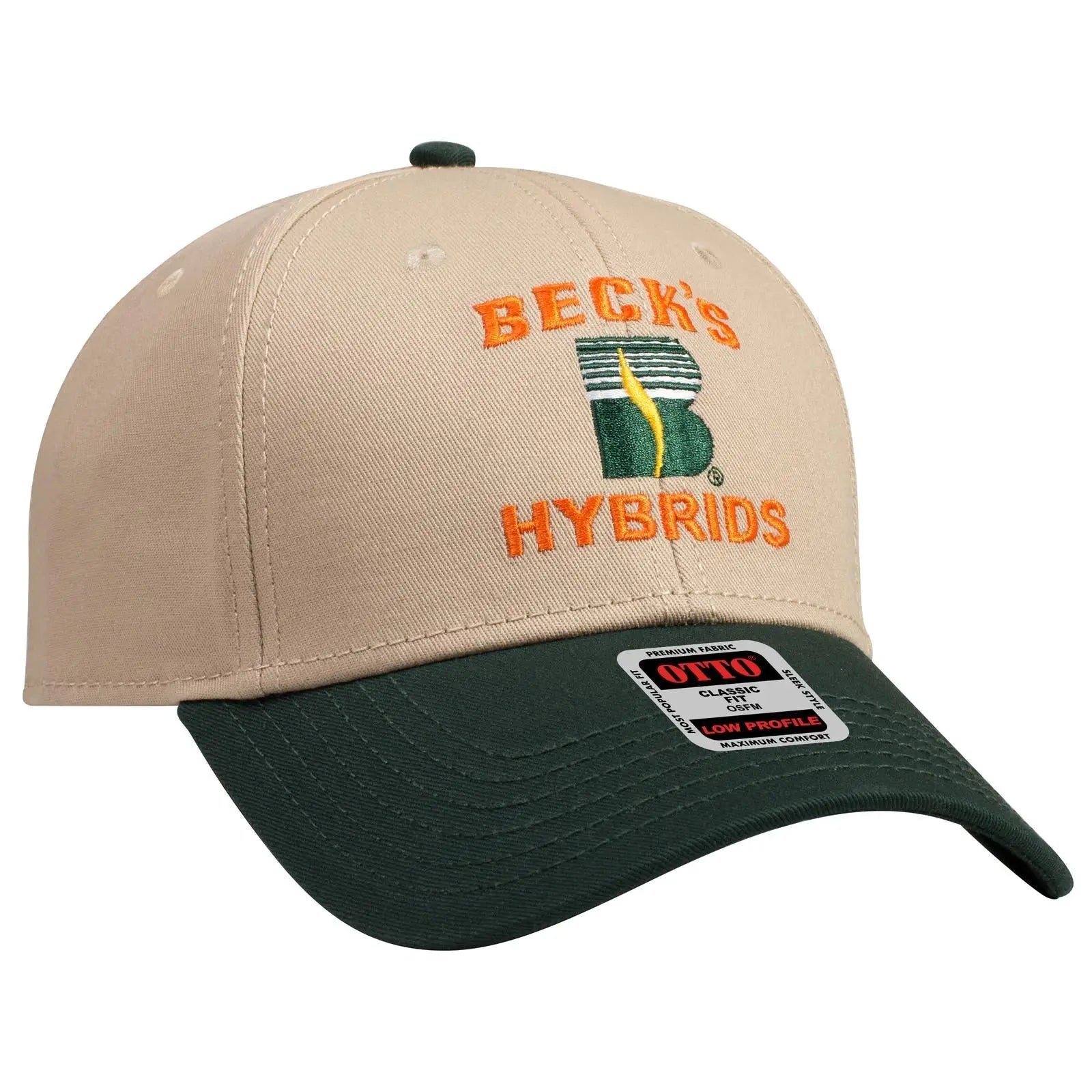 OTTO 19-768 6 Panel Low Profile Baseball Cap - Dk.Grn/Kha/Kha - Dk.Grn/Kha/Kha / 6 1/2’’ - 7 5/8’’