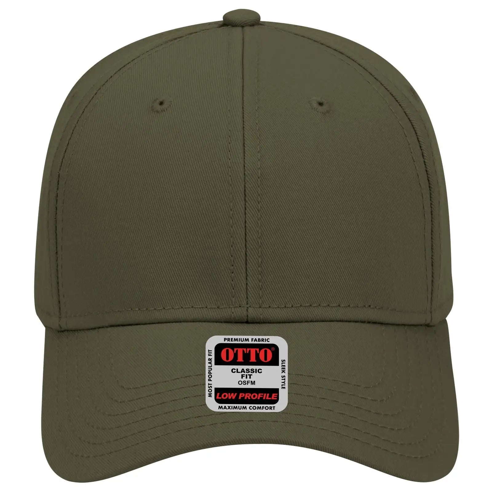 OTTO 19-768 6 Panel Low Profile Baseball Cap - Dk. Ol. Green - Dk. Ol. Green / 6 1/2’’ - 7 5/8’’