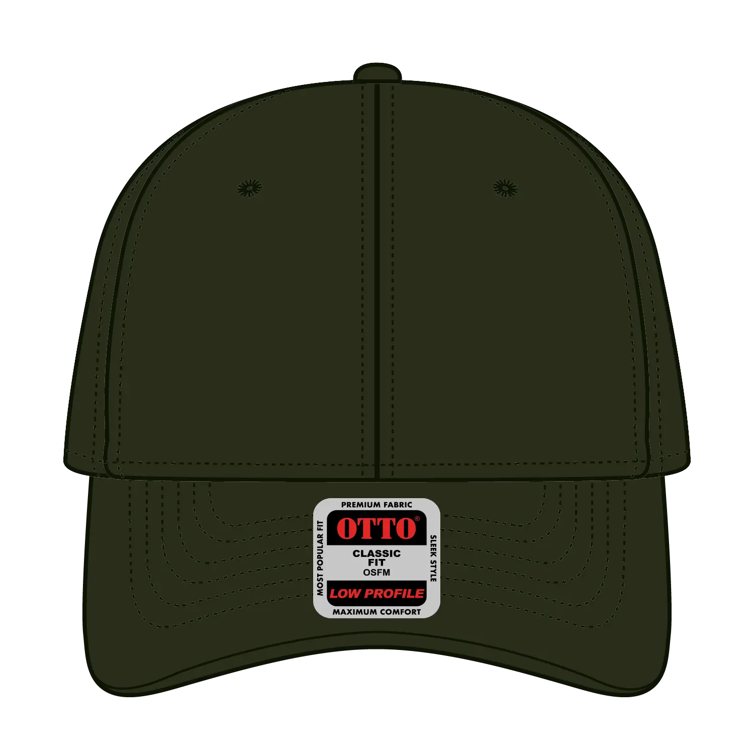 OTTO 19-768 6 Panel Low Profile Baseball Cap - Dk. Ol. Green - Dk. Ol. Green / 6 1/2’’ - 7 5/8’’