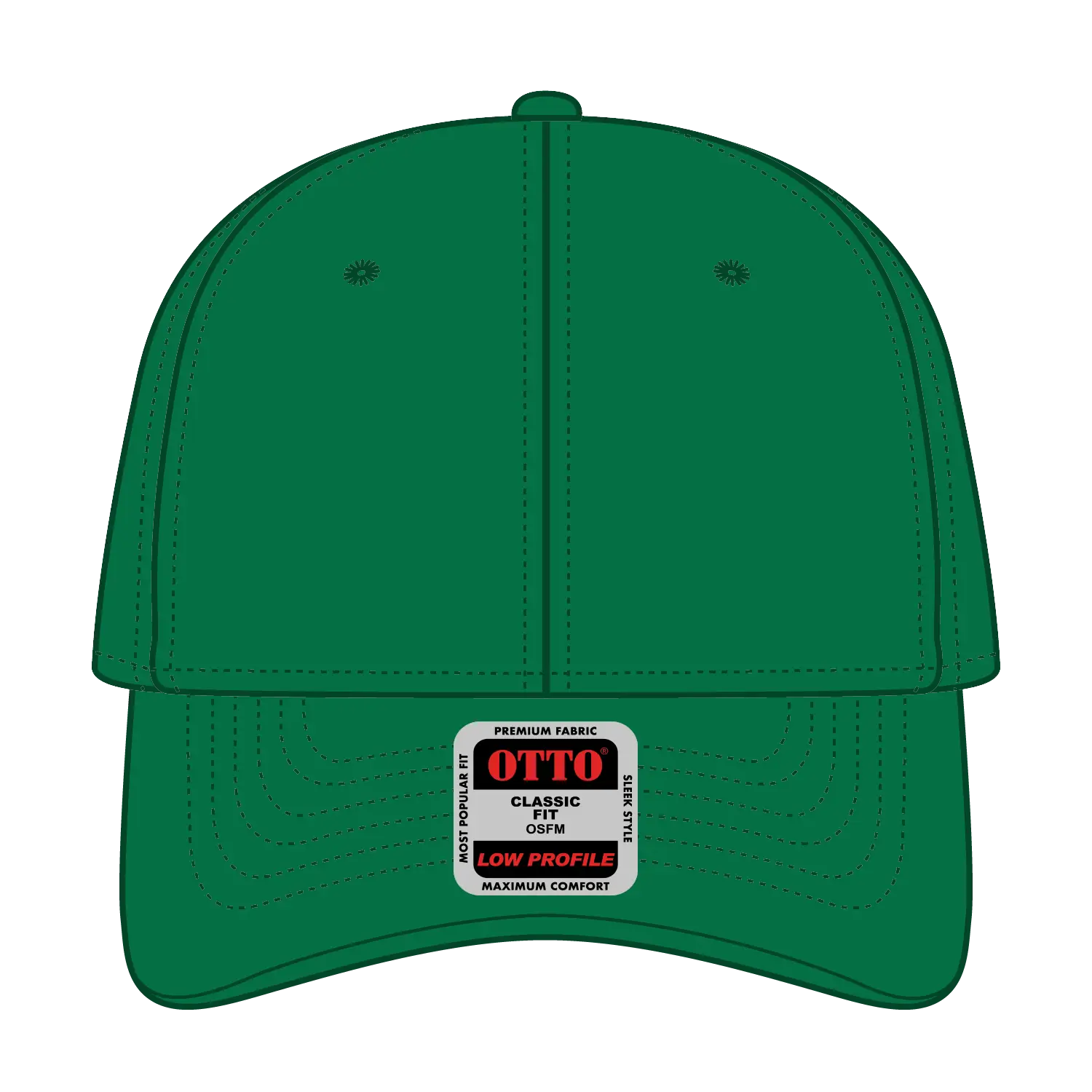OTTO 19-768 6 Panel Low Profile Baseball Cap - Kelly - Kelly / 6 1/2’’ - 7 5/8’’