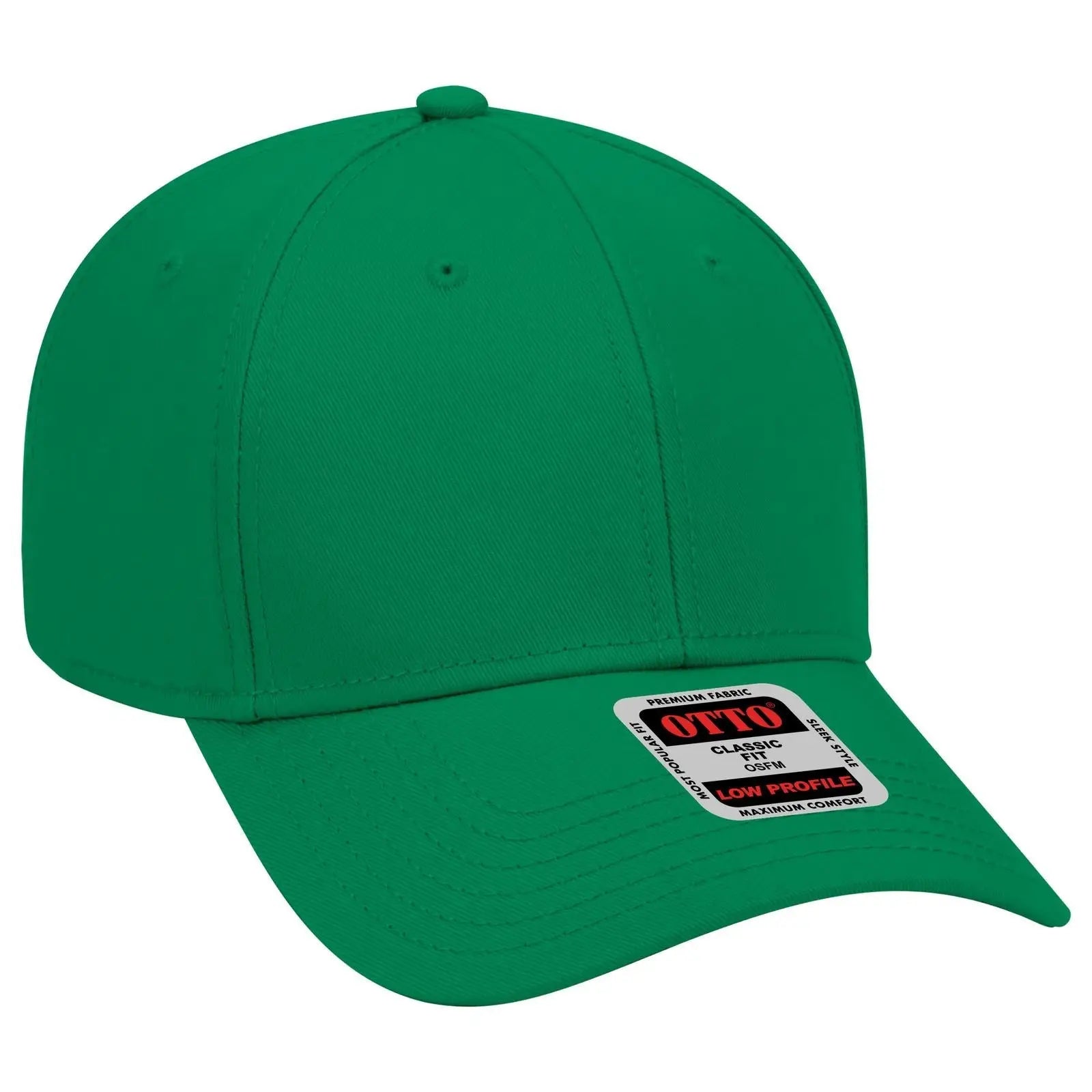 OTTO 19-768 6 Panel Low Profile Baseball Cap - Kelly - Kelly / 6 1/2’’ - 7 5/8’’