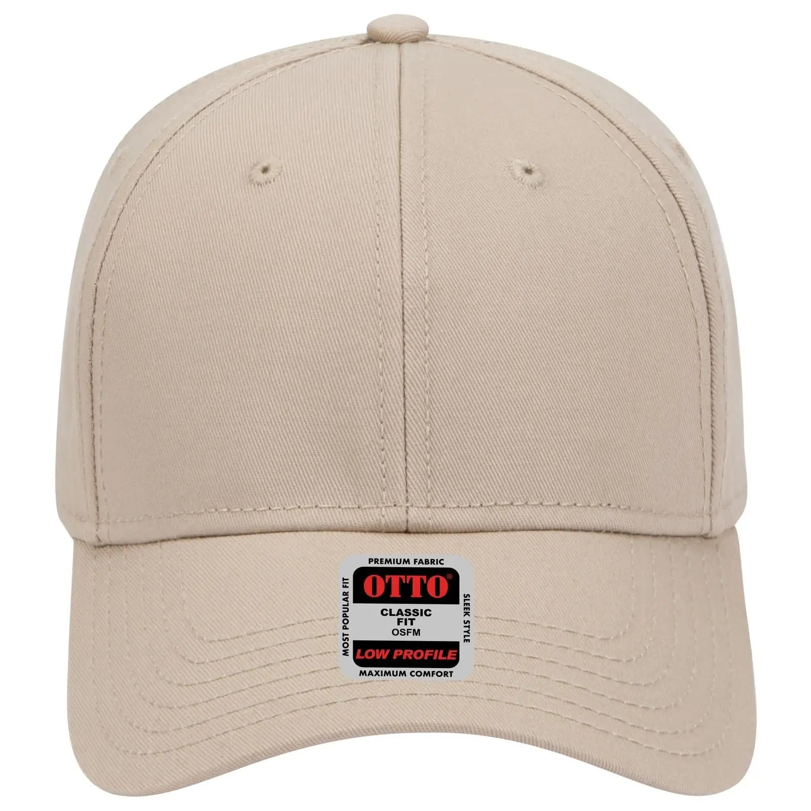 OTTO 19-768 6 Panel Low Profile Baseball Cap - Khaki - Khaki / 6 1/2’’ - 7 5/8’’