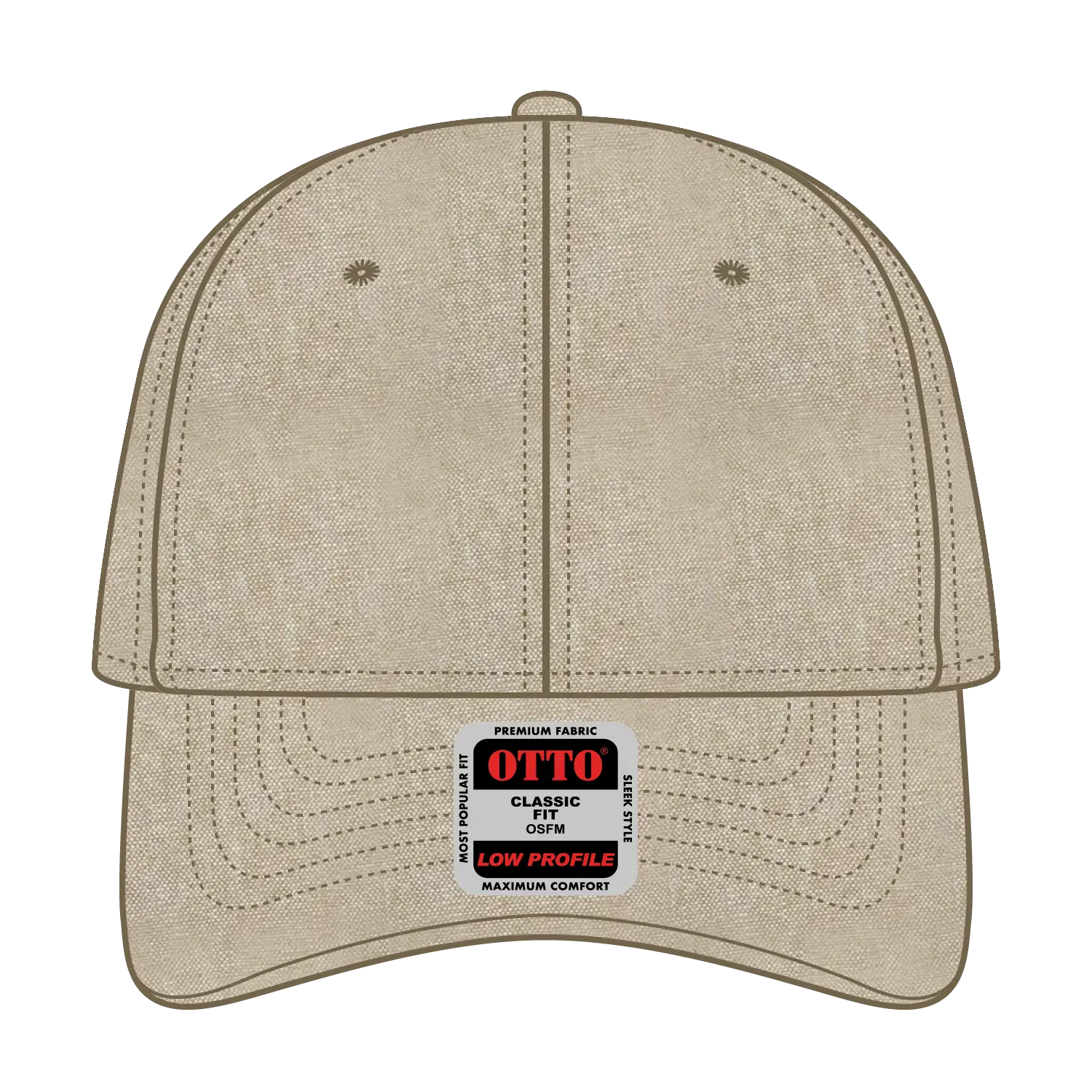 OTTO 19-768 6 Panel Low Profile Baseball Cap - Khk - Khk / 6 1/2’’ - 7 5/8’’