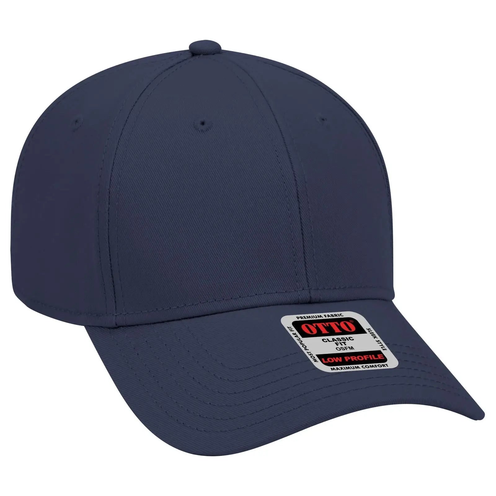 OTTO 19-768 6 Panel Low Profile Baseball Cap - Navy - Navy / 6 1/2’’ - 7 5/8’’